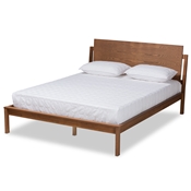 Baxton Studio Giuseppe Modern and Contemporary Walnut Brown Finished Queen Size Platform Bed Baxton Studio restaurant furniture, hotel furniture, commercial furniture, wholesale bedroom furniture, wholesale queen, classic queen